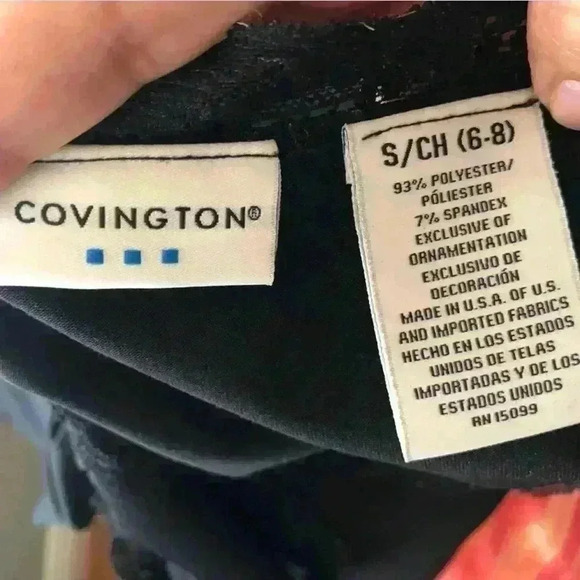 COVINGTON BLACK V-NECK SLEEVELESS TOP WITH LACE SMALL - Picture 4 of 4